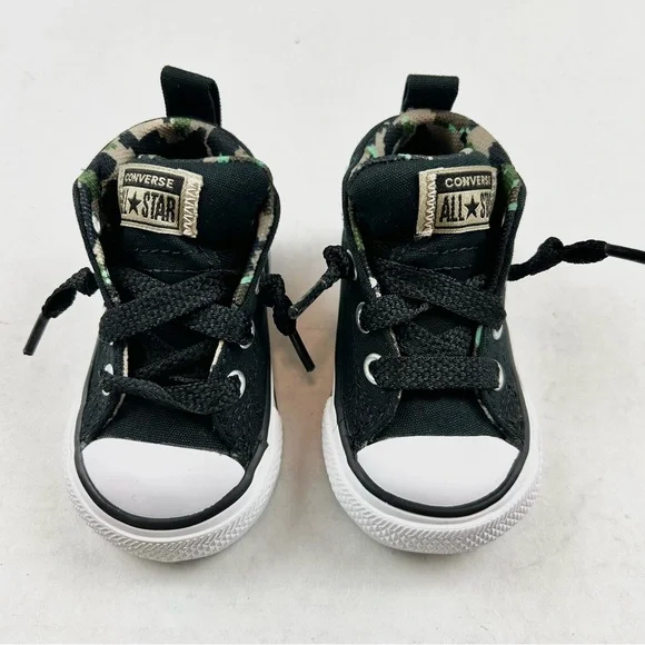 Converse Infant Black & Camo High Top Lace Up Sneakers - Picture 2 of 10